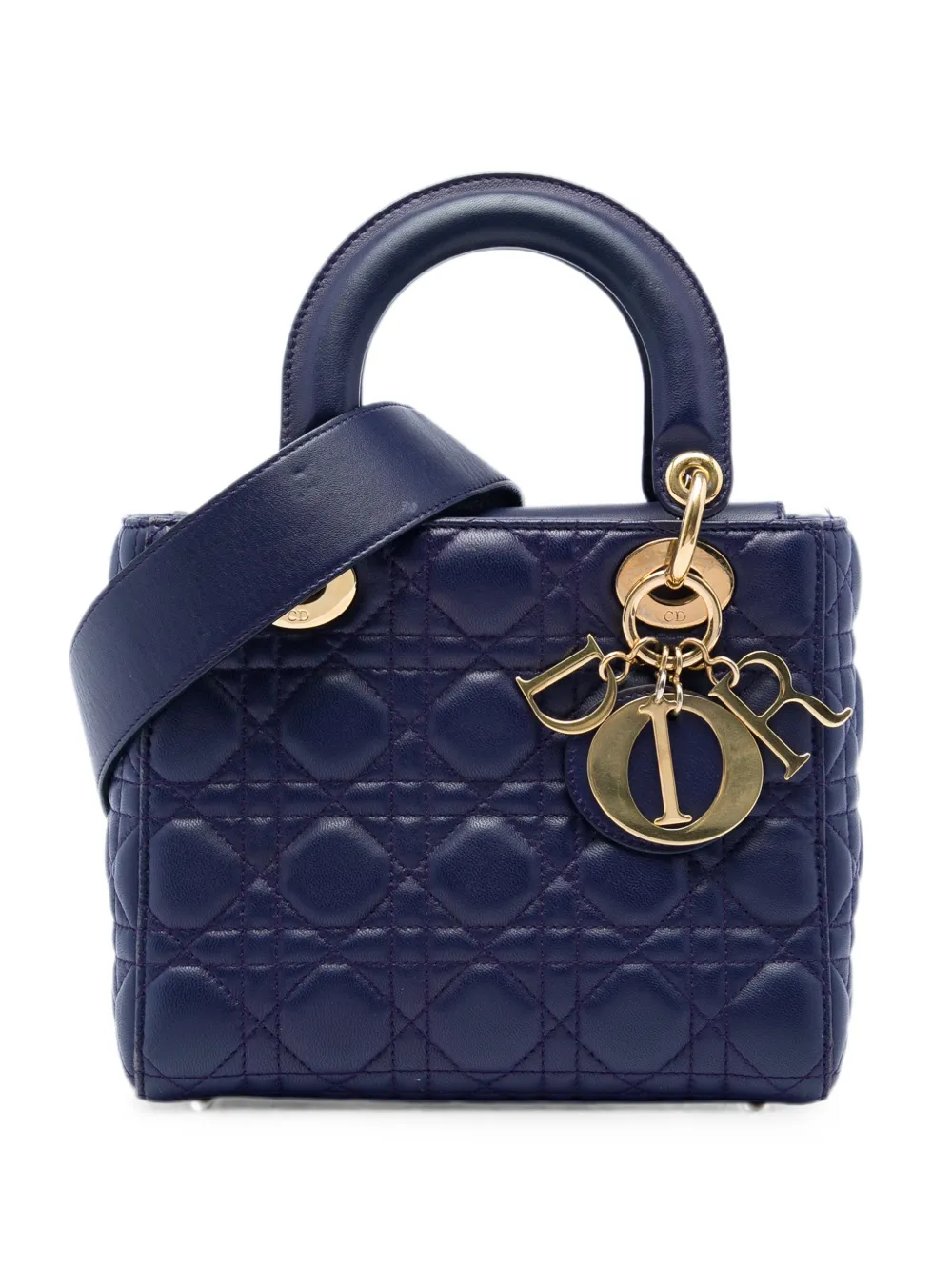 Christian Dior Pre-Owned 2016 Small Lambskin Cannage My ABCDior Lady Dior satchel - Blau