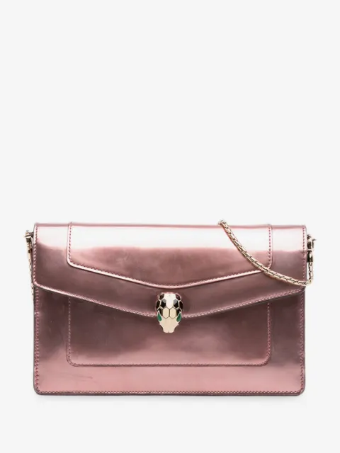 Bvlgari Pre-Owned 2010-2026 Patent Serpenti Forever Wallet on Chain crossbody bag