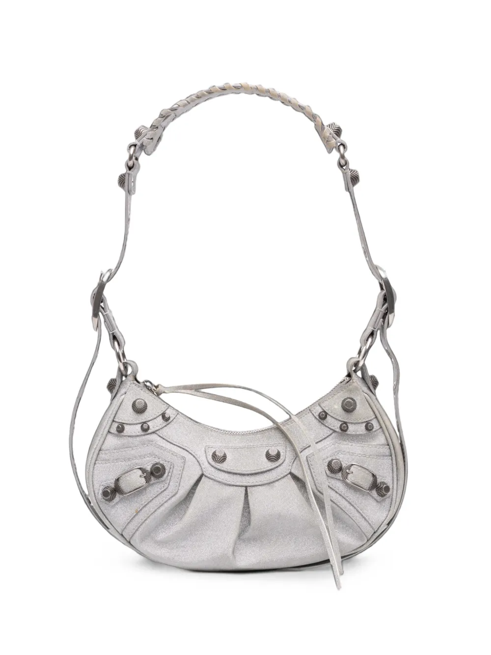 Balenciaga Pre-Owned 2020-2026 Motocross Le Cagole XS Umhängetasche aus funkelndem Stoff - Silber