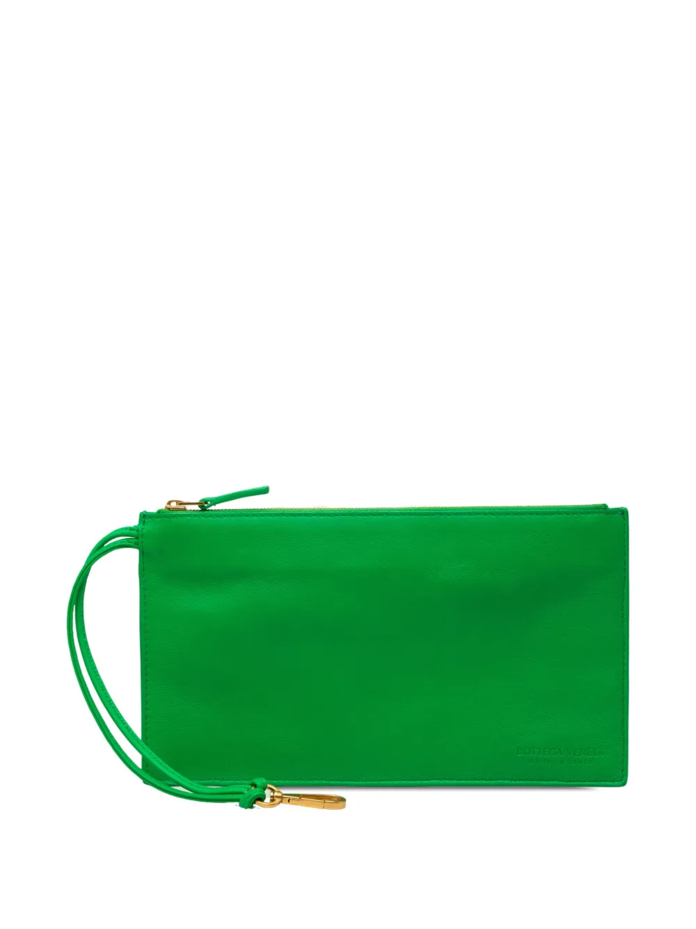Bottega Veneta Pre-Owned Pouch in pelle con zip 2019-2026 - Verde