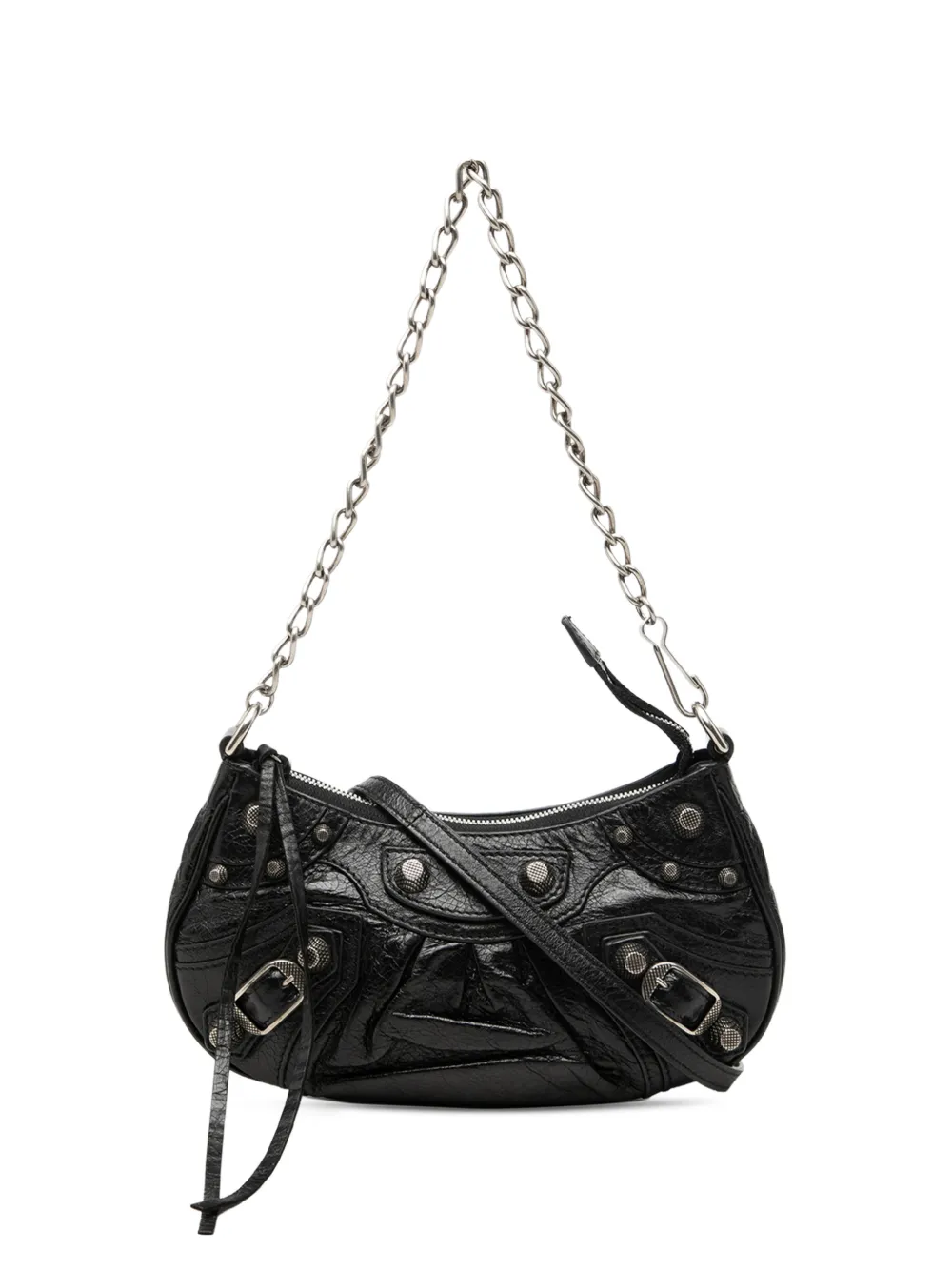 Balenciaga Pre-Owned 2021-2026 Mini Lambskin Motocross Le Cagole satchel - Nero