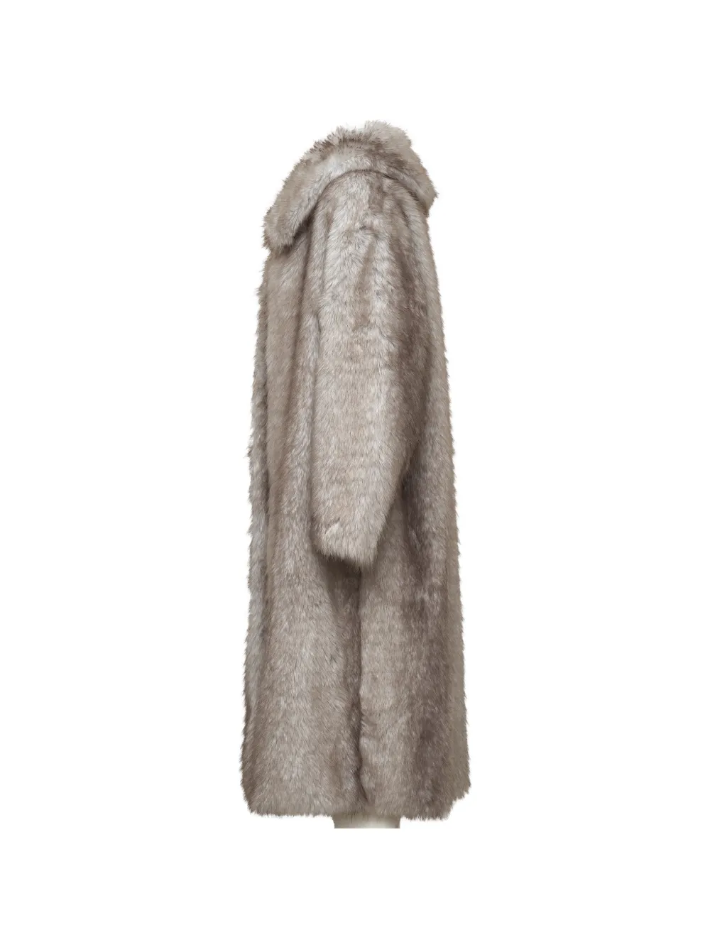 Sword collared faux-fur coat Beige