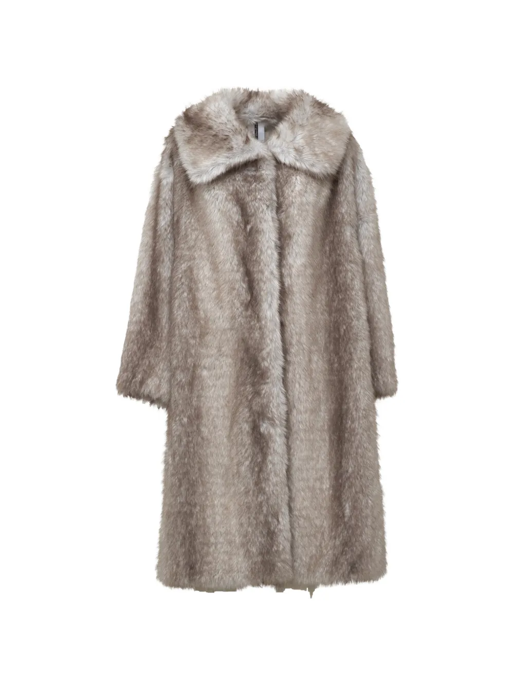 Sword collared faux-fur coat Beige