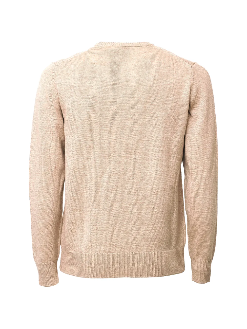 MC2 Saint Barth beige heron crewneck knit with Vin Brulé intarsia and embroidery