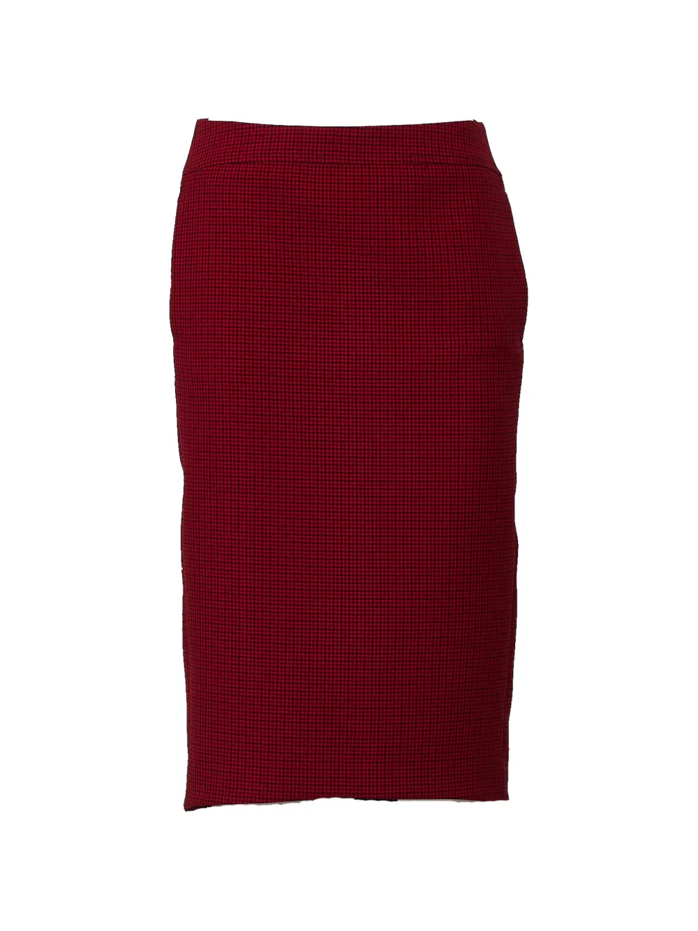 Nº21 check-pattern slit-detail skirt - Rot