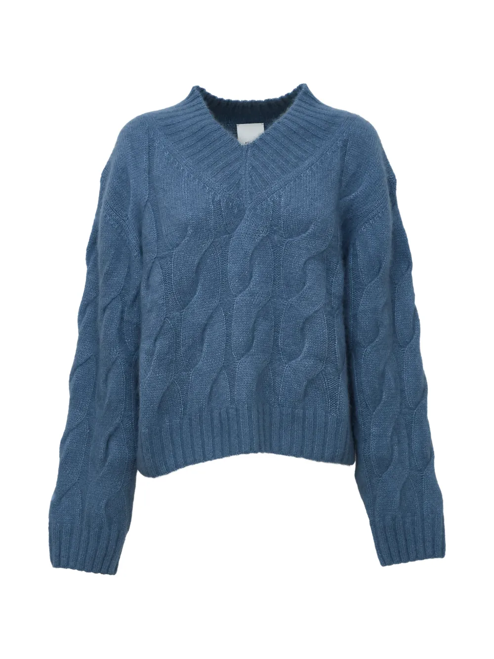 Allude cable-knit V-neck sweater - Blue