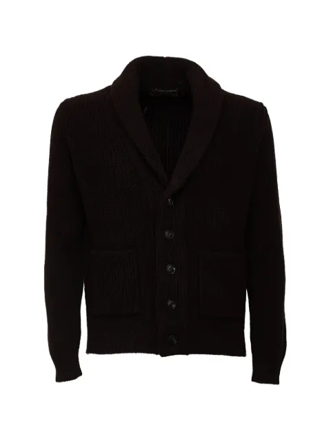 Filippo De Laurentiis shawl-collar ribbed-knit cardigan