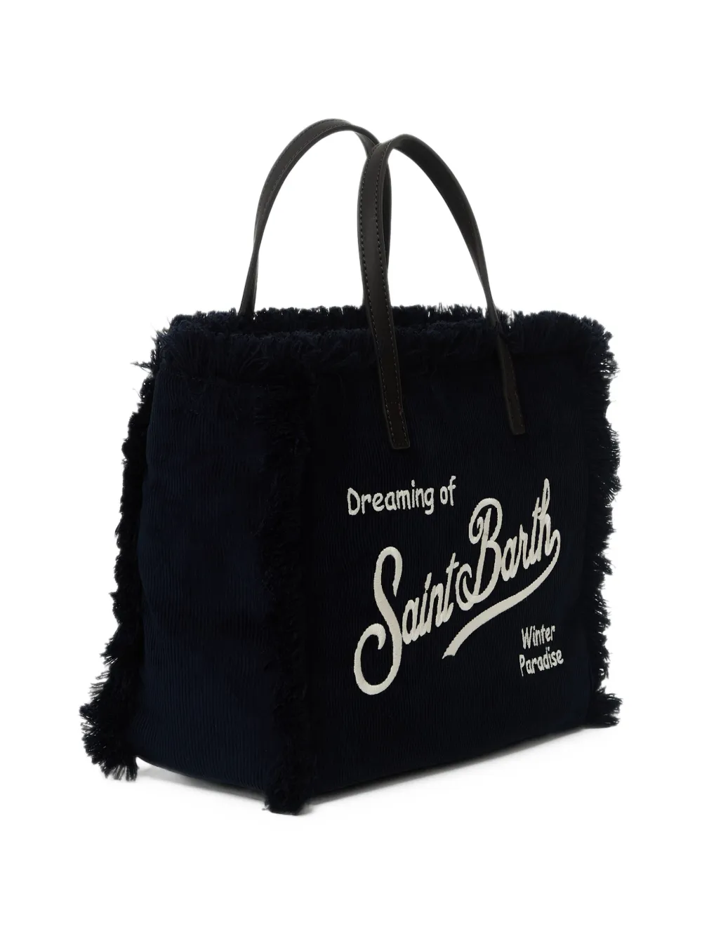 MC2 Saint Barth Colette ribfluwelen shopper met franje Blauw