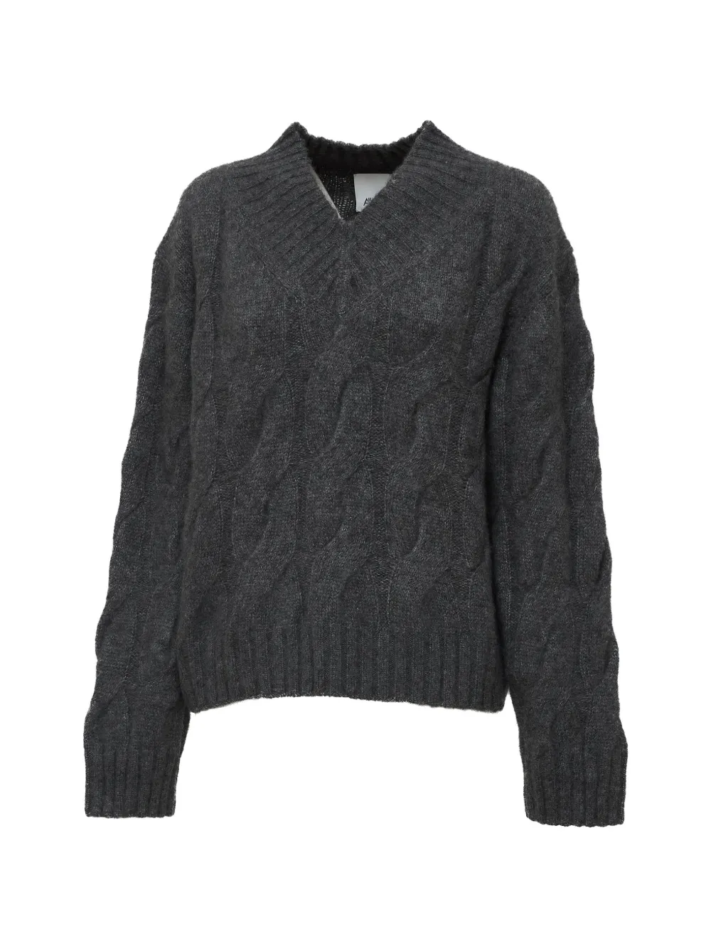 Allude cable-knit V-neck sweater - Grey