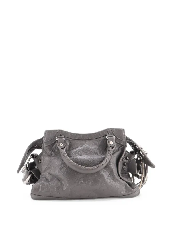 BALENCIAGA ショルダーバッグ チャコールグレー Balenciaga Pre-Owned ネオ カゴール シティ バッグ レザー XS