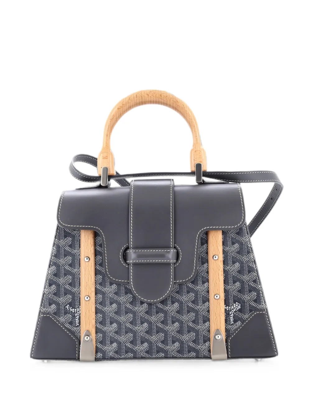Goyard Pre-Owned Saigon Top Handle Bag Coated Canvas with Leather PM satchel - Grigio
