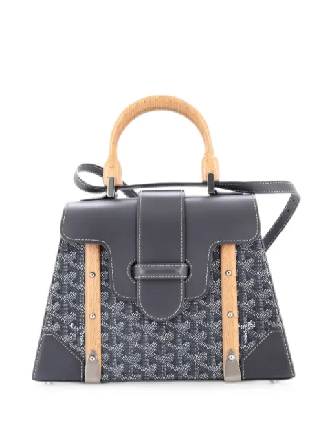 Goyard Pre-Owned Saigon Top Handle Bag Coated Canvas with Leather PM satchel