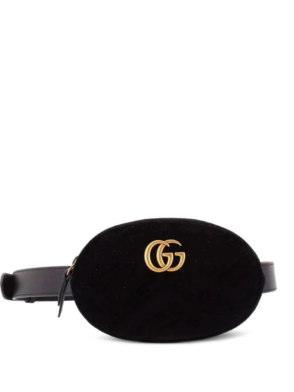 Gucci Pre-Owned Marsupio GG Marmont in velluto matelassé - Nero