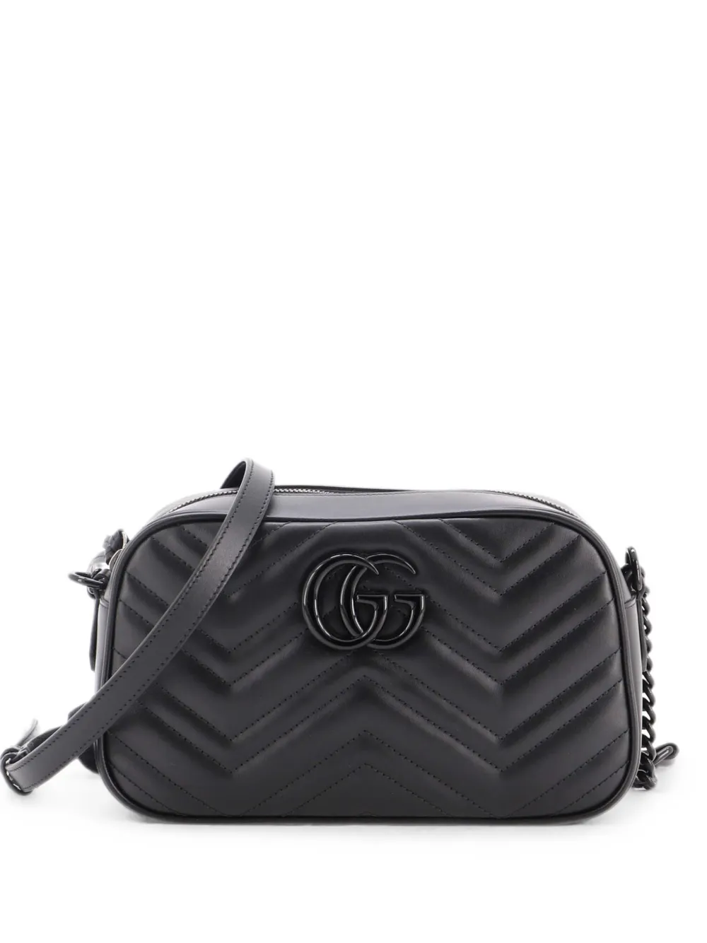 Gucci Pre-Owned GG Marmont Monochrome Shoulder Bag Matelasse Leather Small crossbody bag - Nero