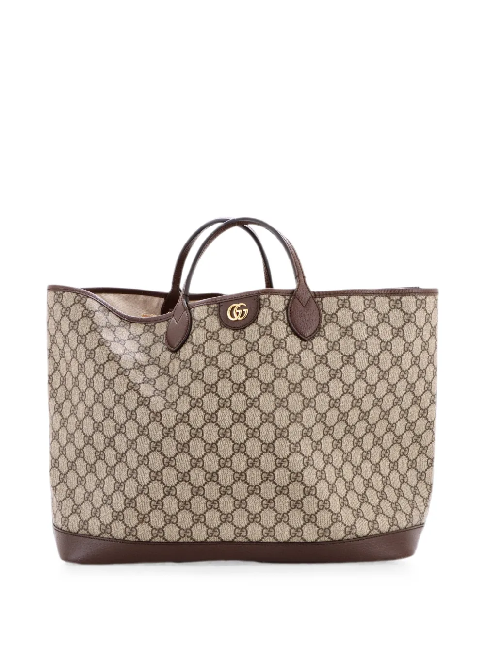Gucci Pre-Owned Ophidia Top Handle Shopping GG Coated Canvas and Leather Medium tote bag - Braun