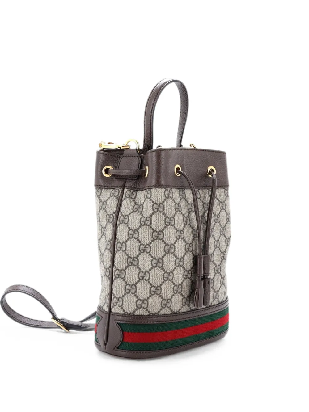Gucci Pre-Owned Ophidia GG Coated Canvas Small bucket bag - Braun