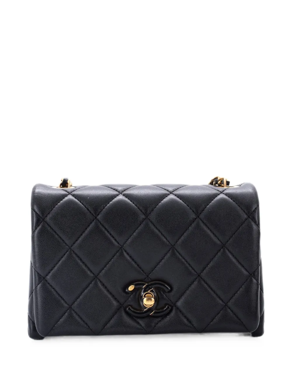 CHANEL Pre-Owned Enamel Multi CC Chain Flap Bag Quilted Lambskin Mini shoulder bag - Schwarz