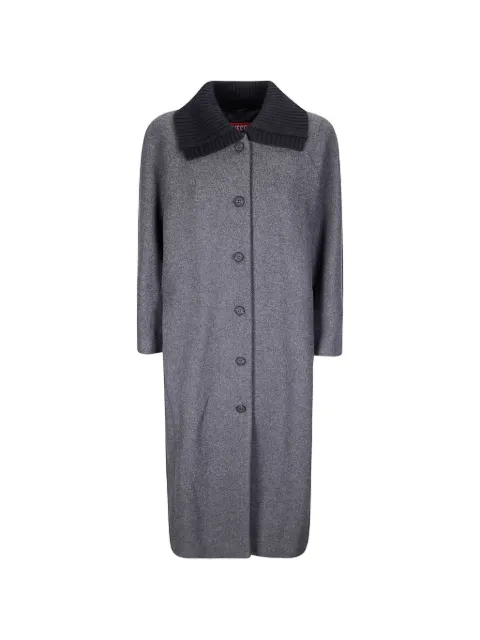 Diesel ribbed-collar wool-blend coat