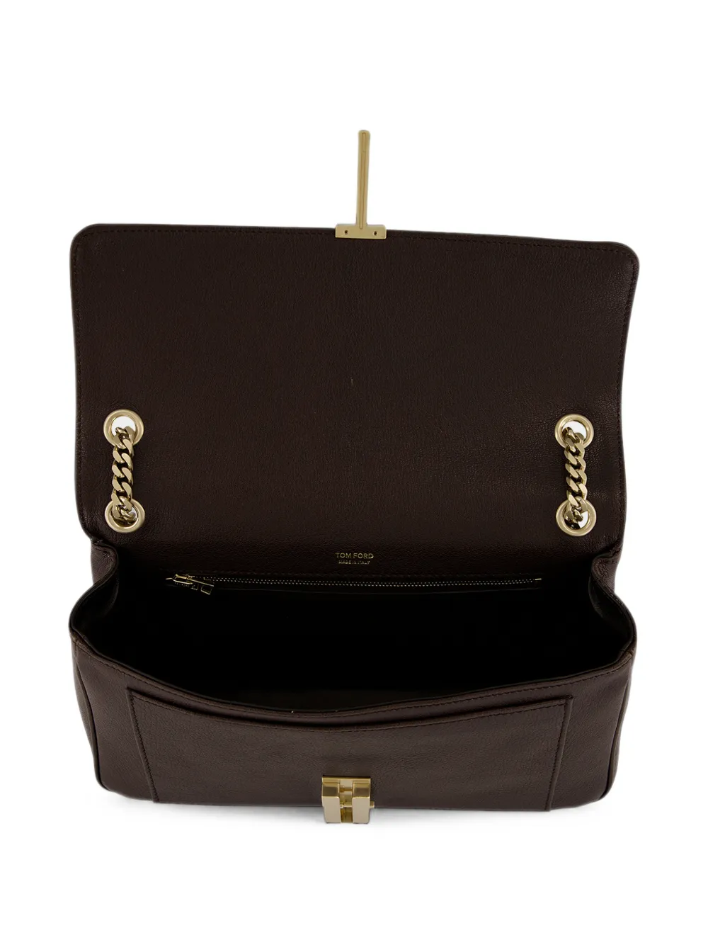 TOM FORD Mia schoudertas van bewerkt leer Bruin