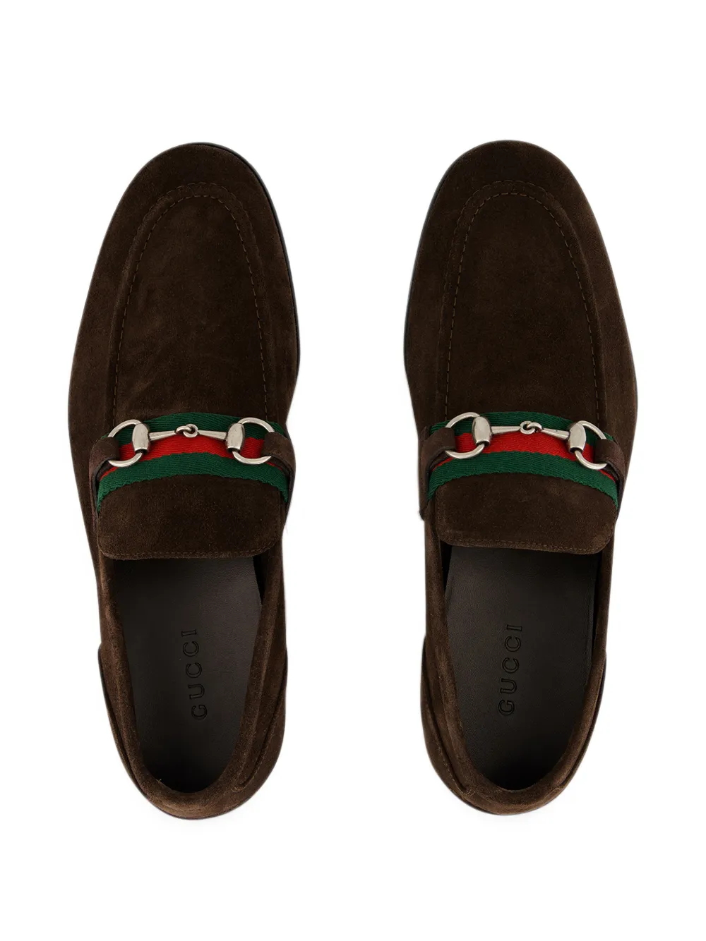 Gucci Horsebit Web loafers Bruin