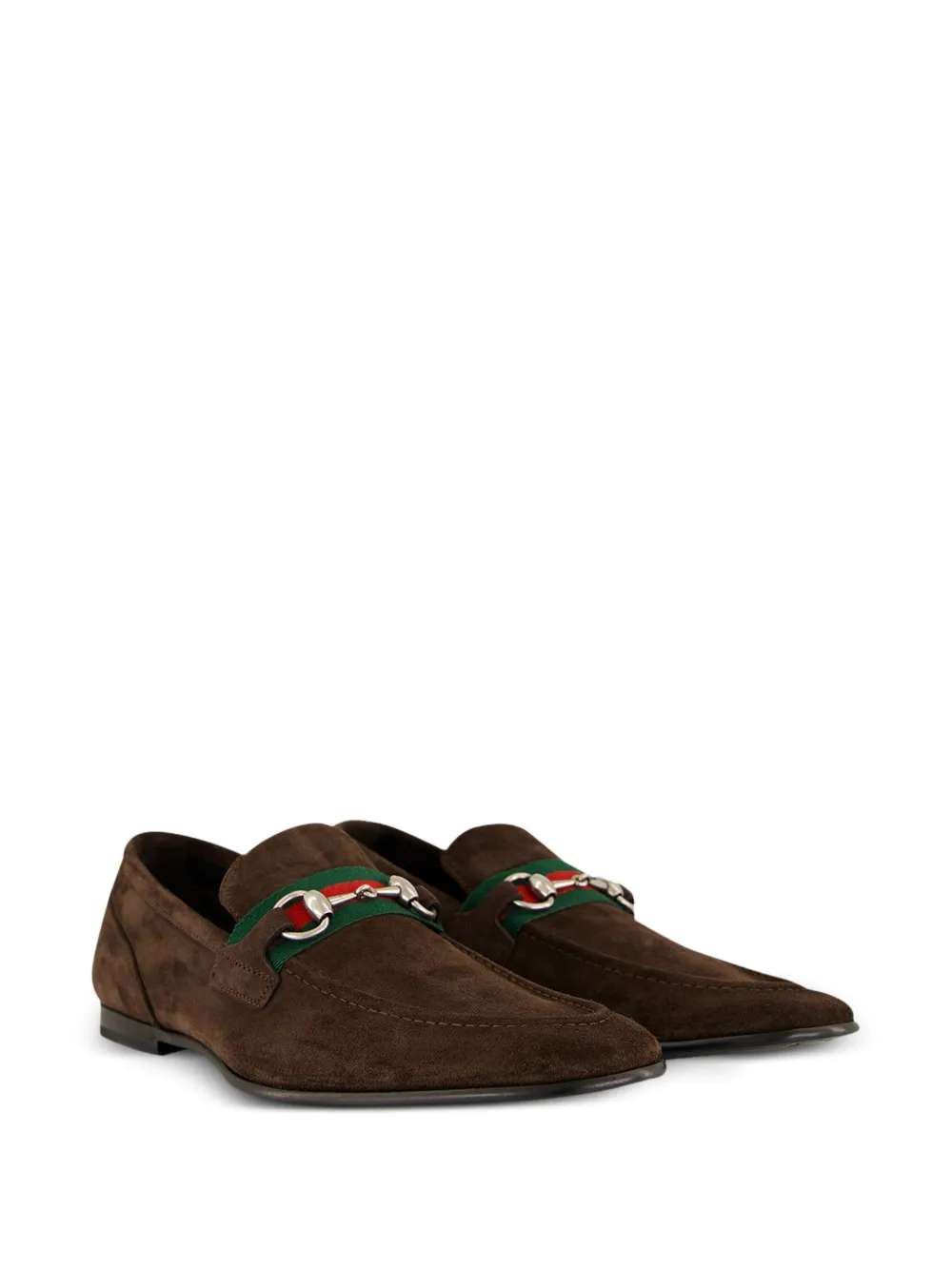 Gucci Horsebit Web loafers Bruin