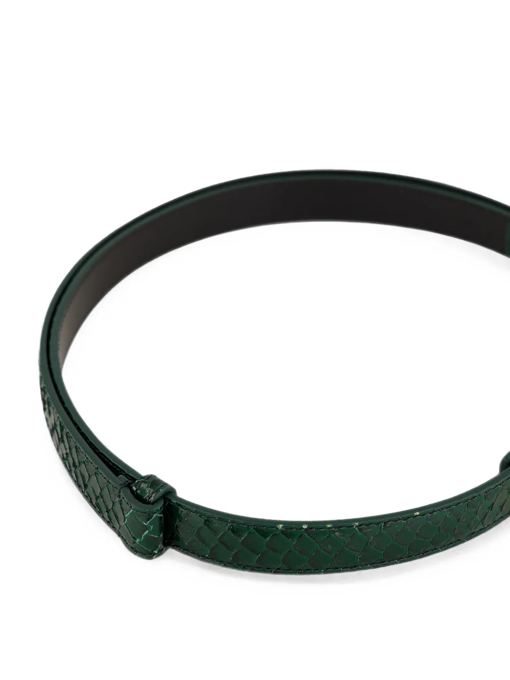 TOM FORD Leren riem met slangen-effect Groen