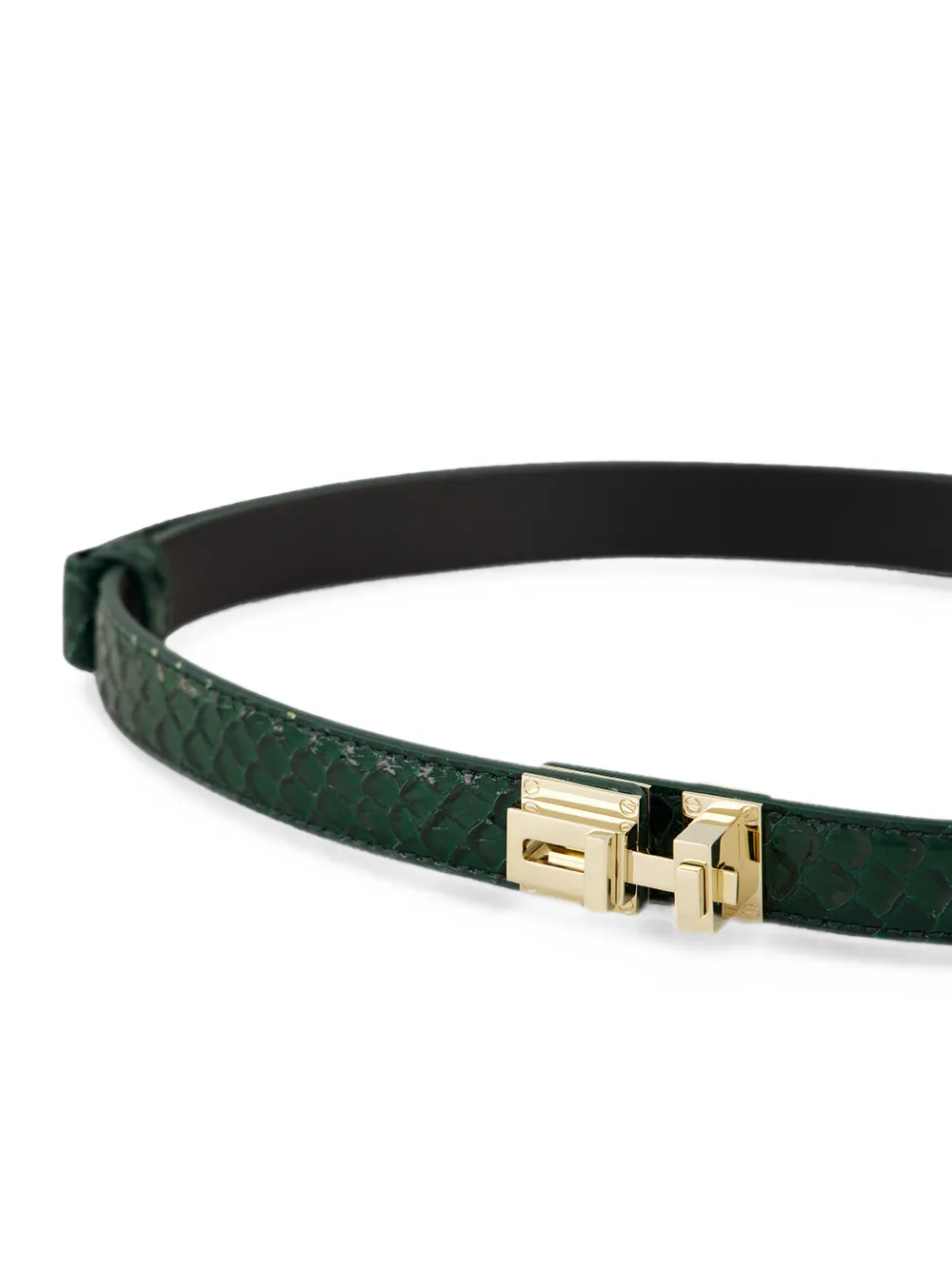 TOM FORD Leren riem met slangen-effect Groen
