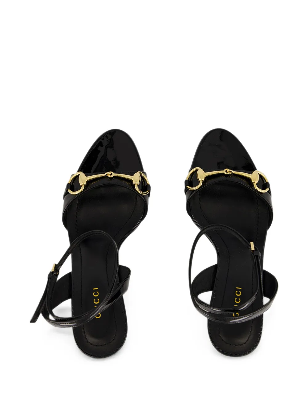 Gucci Donna Horsebit wedge sandals Zwart