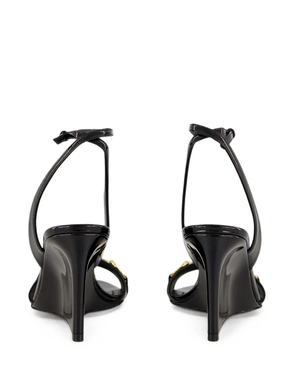 Gucci Donna Horsebit wedge sandals Zwart