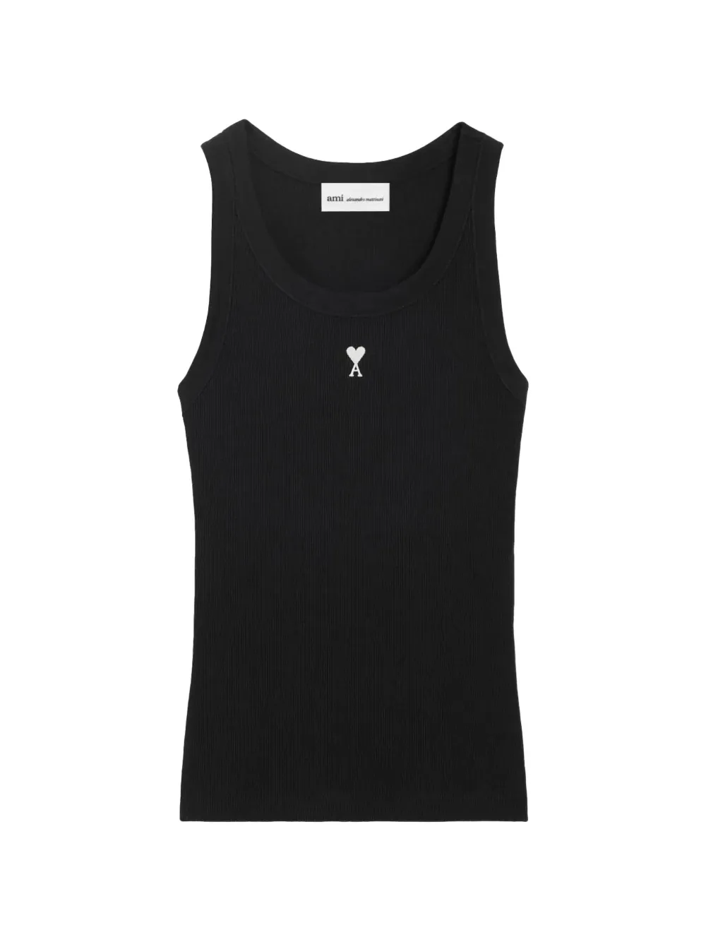 AMI Paris black cotton Ami De Coeur tank top - Nero