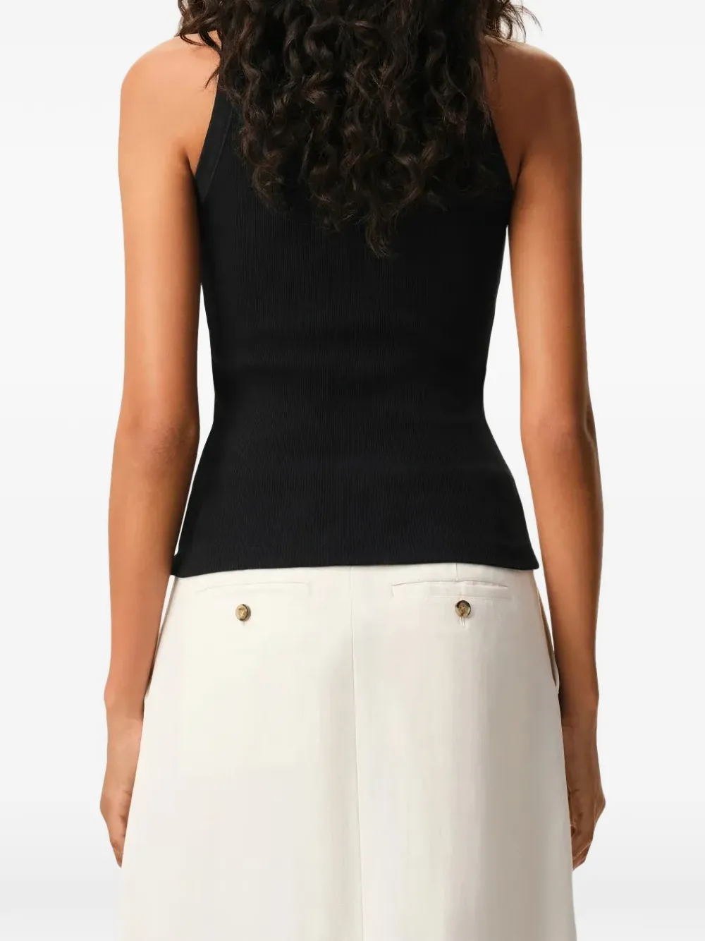 AMI Paris black cotton Ami De Coeur tank top Zwart