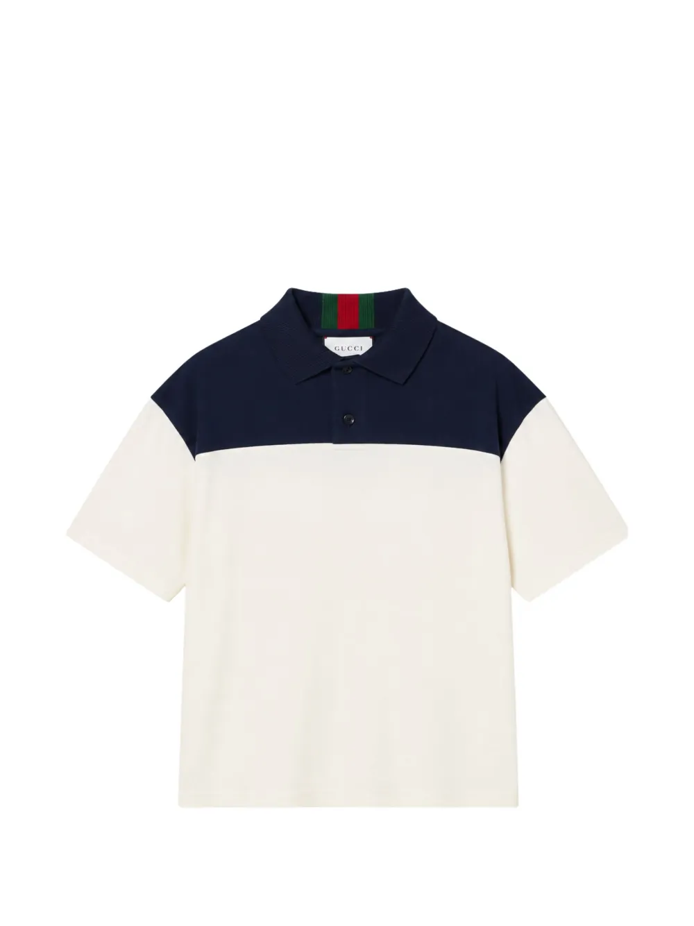 Gucci Kids Web-stripe panelled polo shirt - Nude