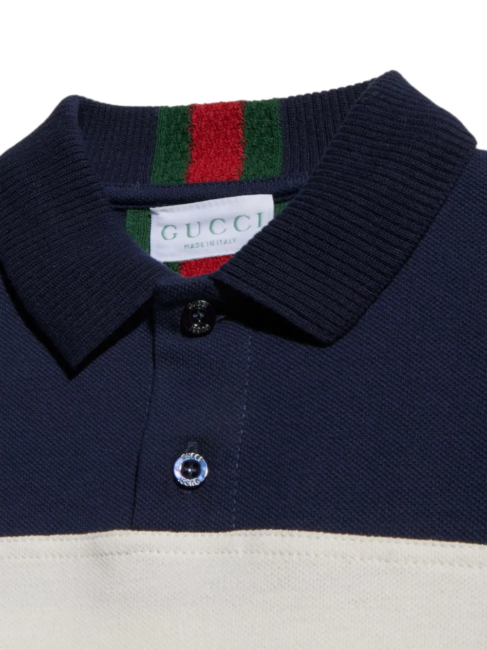 Gucci Kids Poloshirt met Web-streep en vlakken Beige