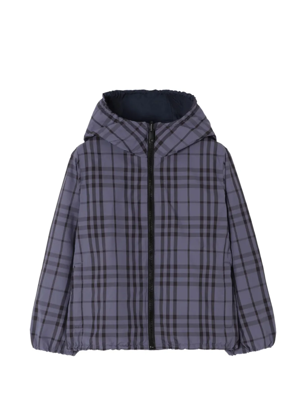 Burberry Kids EKD-print checked reversible jacket - Blue