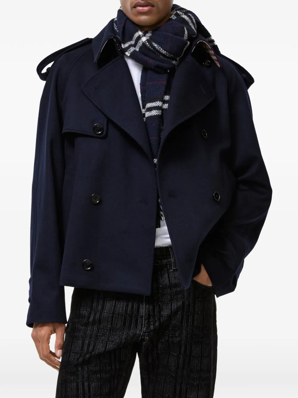 Burberry Kasjmier Leadenham trenchcoat Blauw