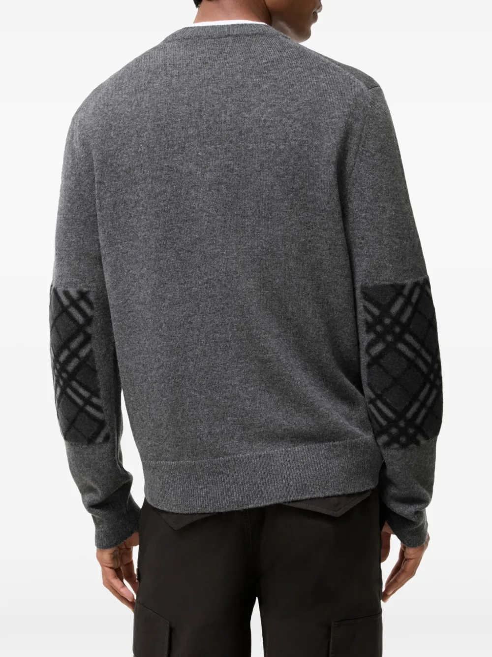 Burberry Wollen trui met Check-patch Grijs