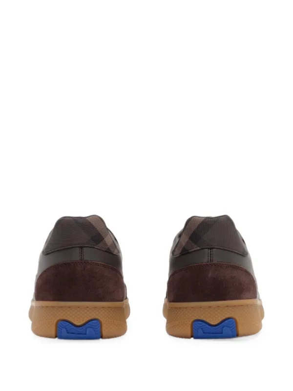 Burberry leather, Suede And Check Terrace sneakers​ | Brown | FARFETCH