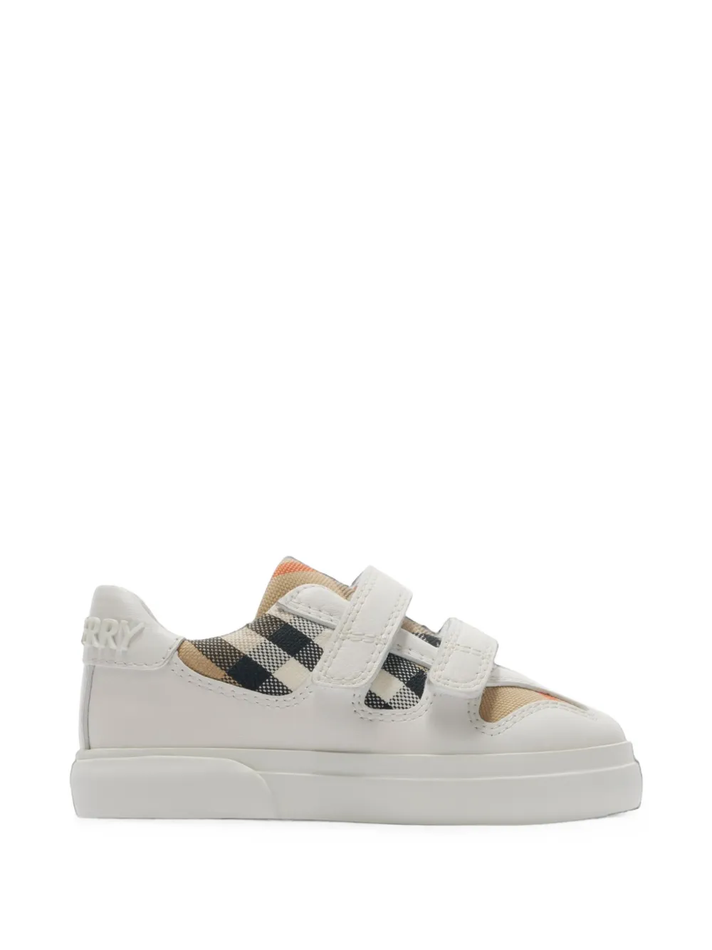 Burberry Kids check velcro strap sneakers - Weiß