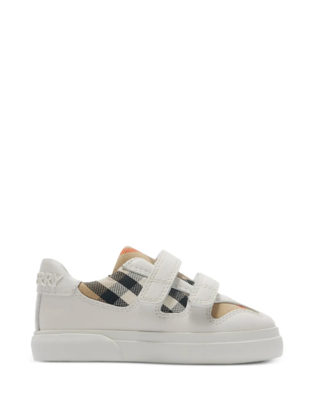 Burberry Kids check touch-strap strap sneakers - Bianco