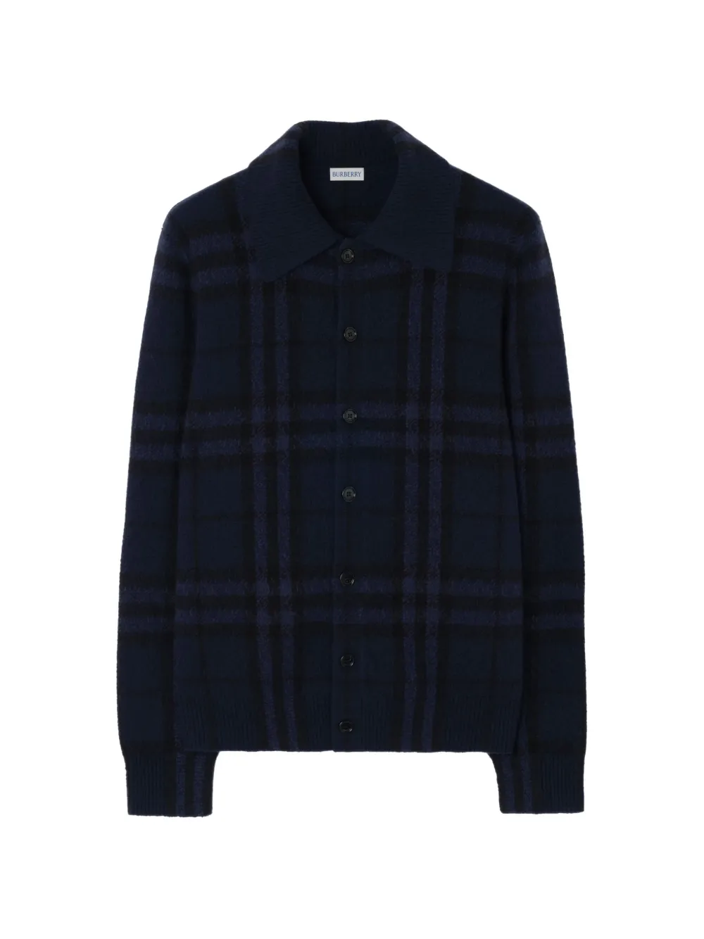 Burberry check cashmere cardigan - Blu