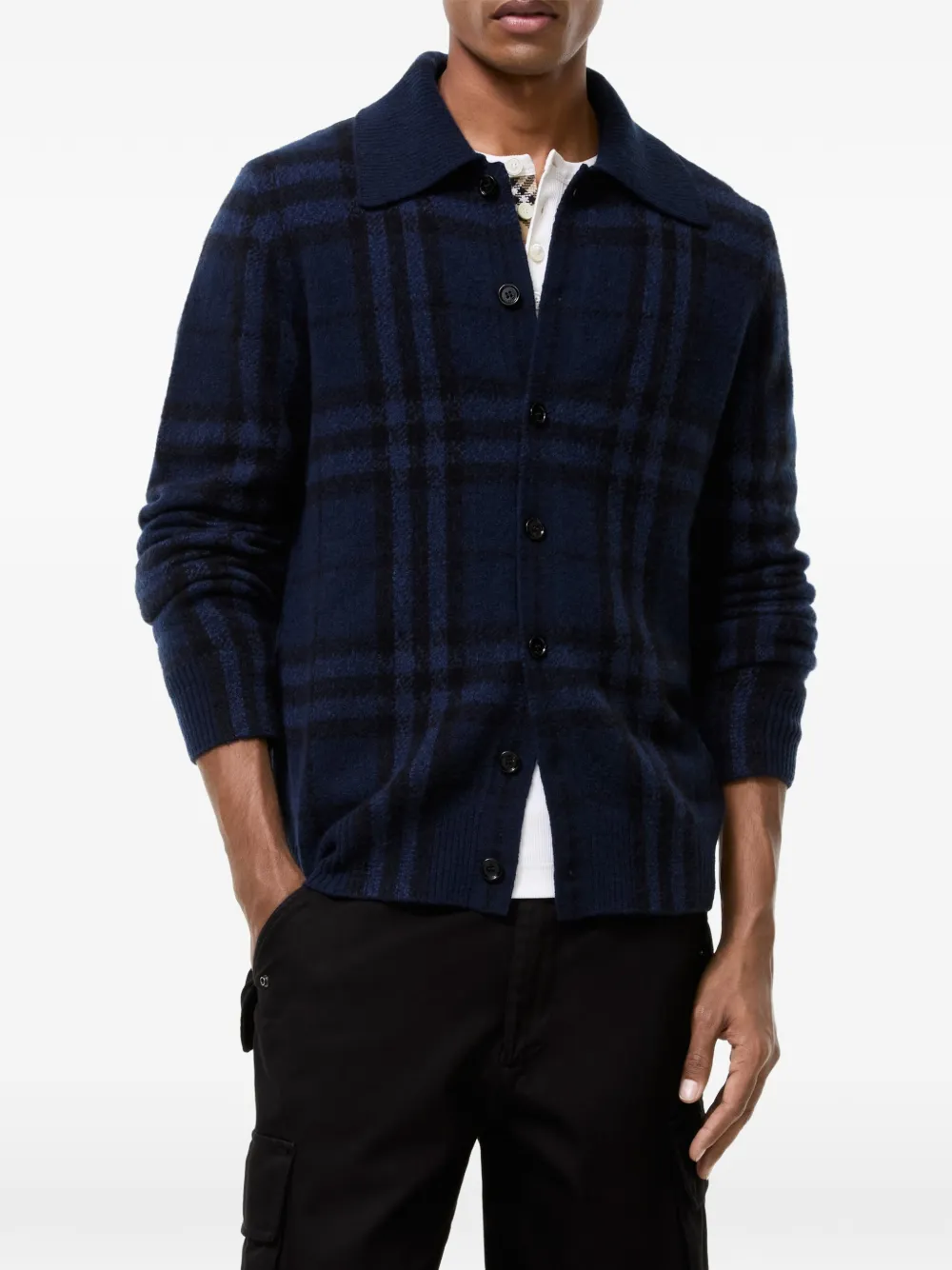 Burberry Geruit kasjmier vest Blauw