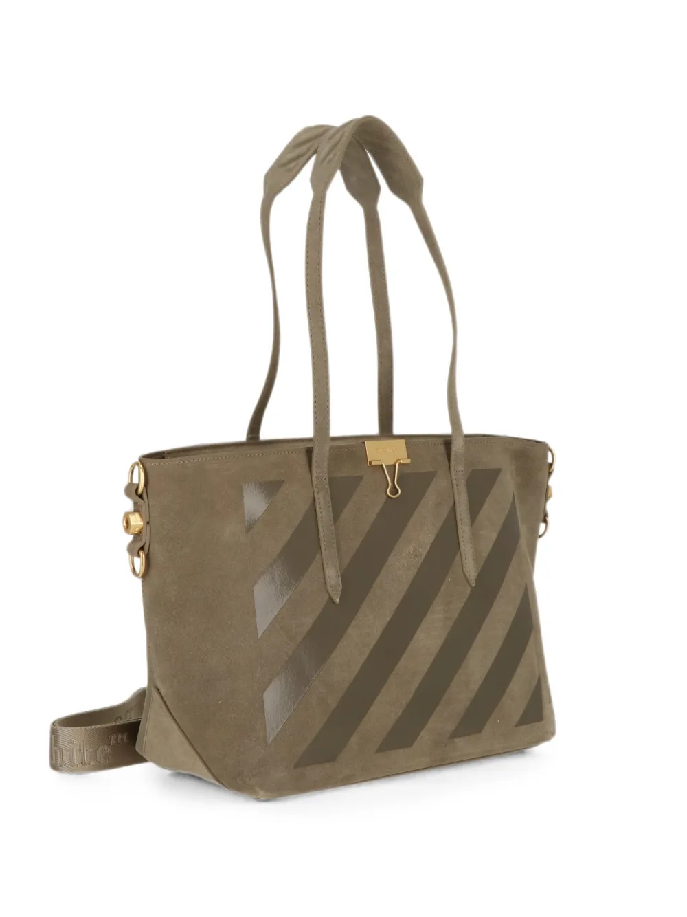 Off-White Binder Diagonals tote bag - Marrone