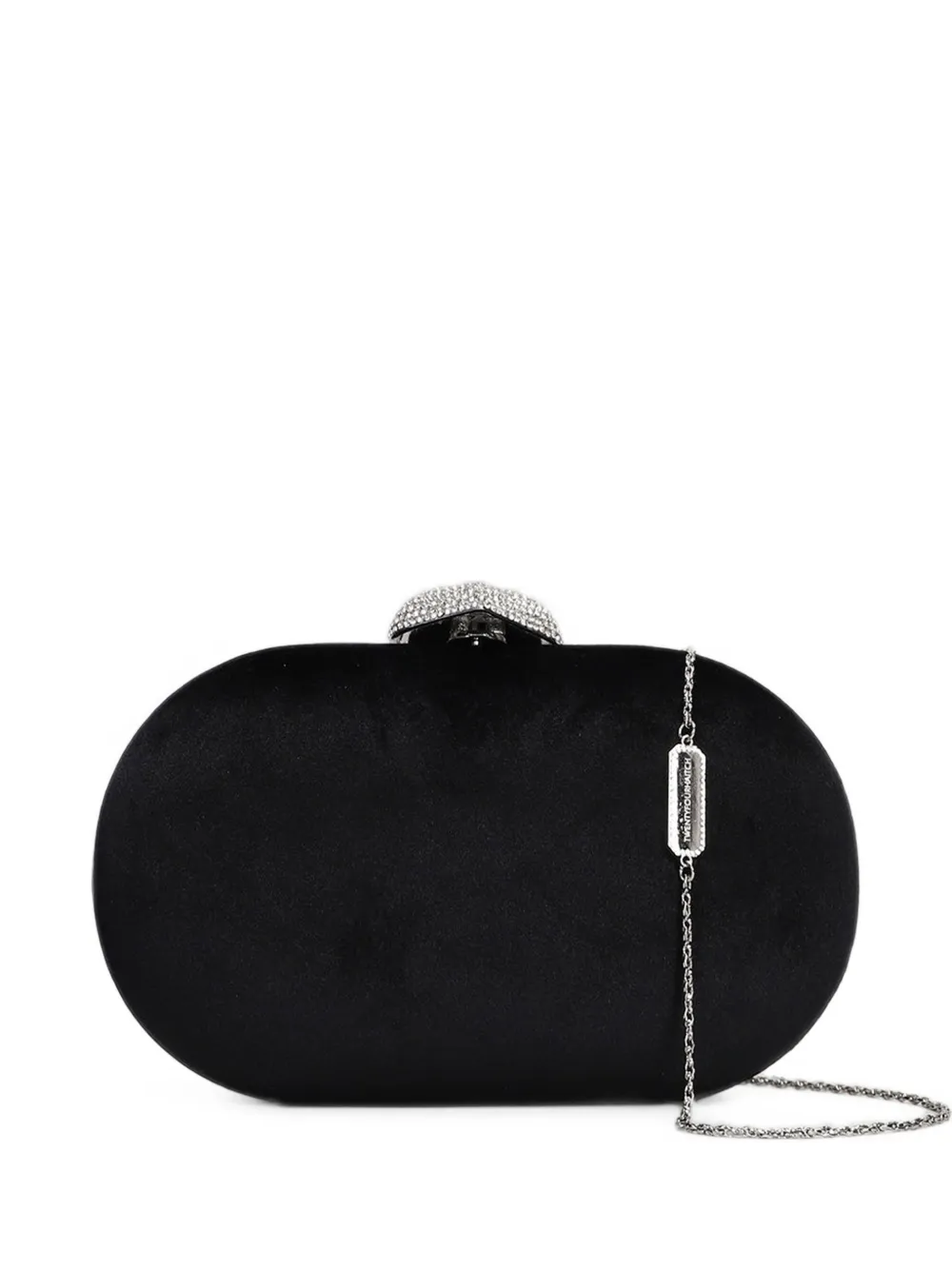 TWENTY FOURHAITCH crystal-embellished oval clutch bag - Schwarz