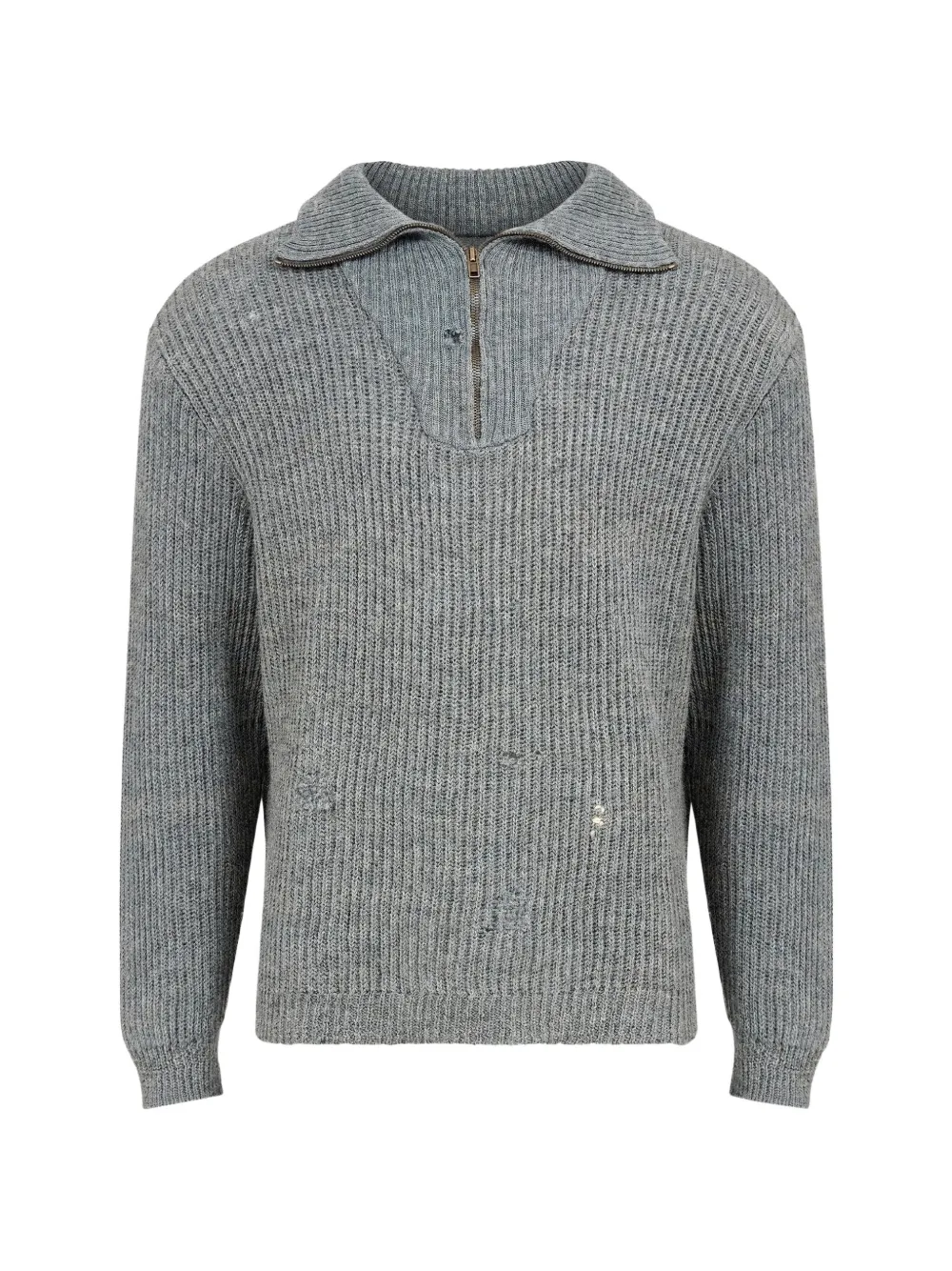 Maison Margiela distressed ribbed-knit sweater - Grey
