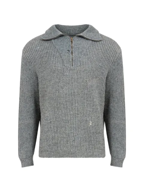 Maison Margiela ribstrikket sweater med slitageeffekt
