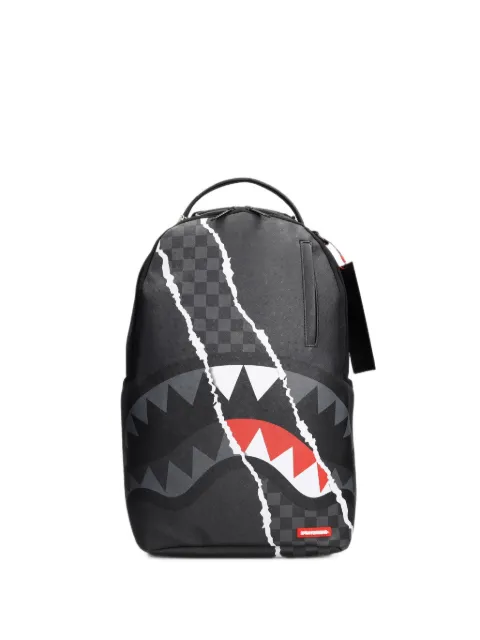 Sprayground shark-print checkered backpack