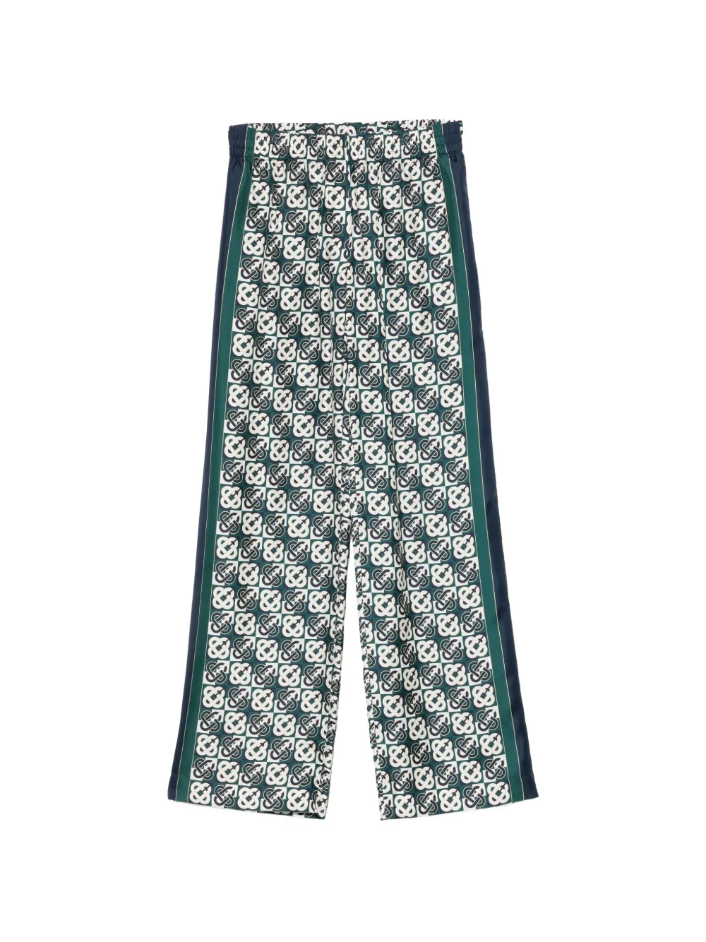 Casablanca Weite Hose mit Monogramm-Print - Grün