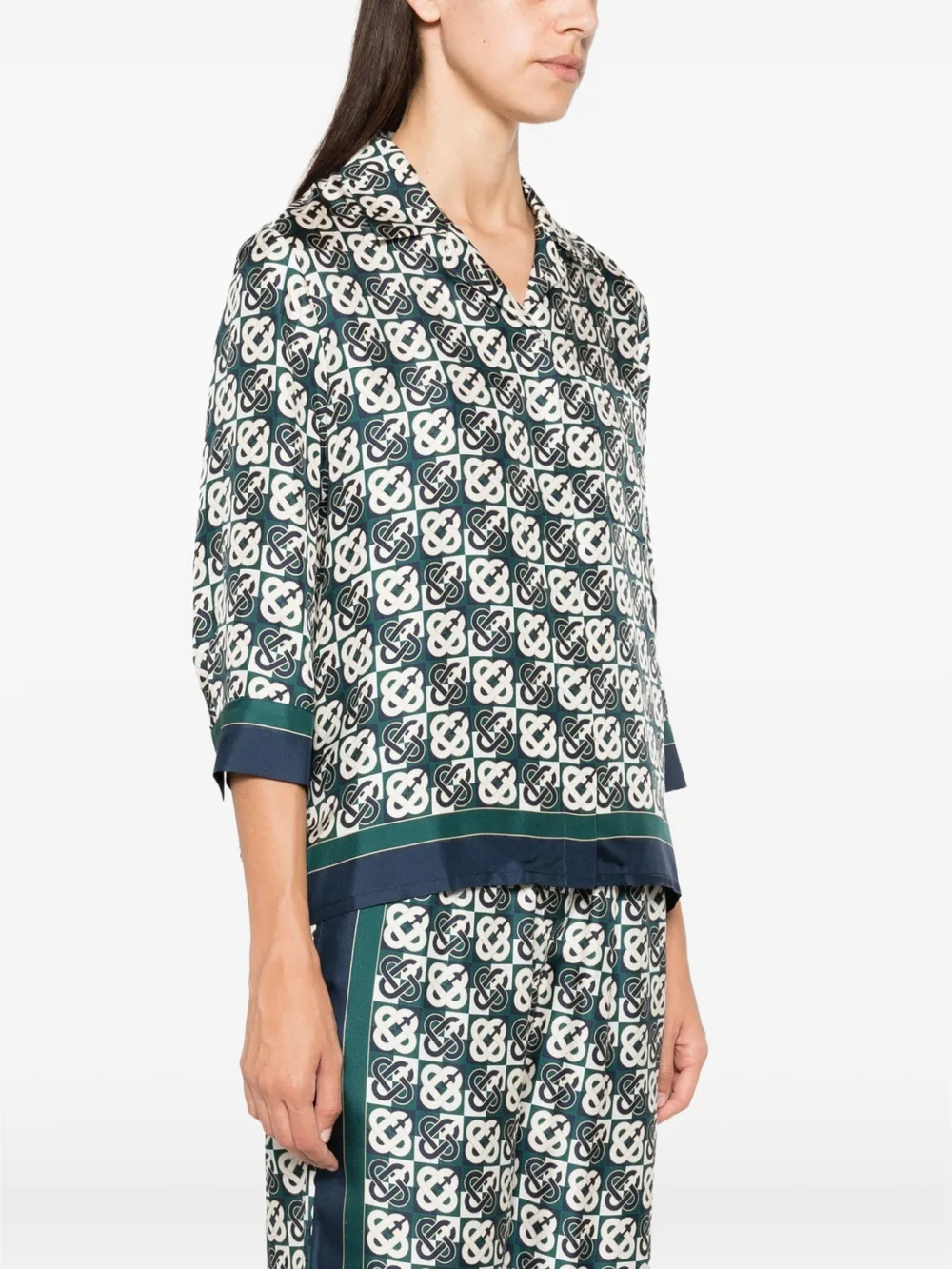 Casablanca Pyjama met monogram-print Groen