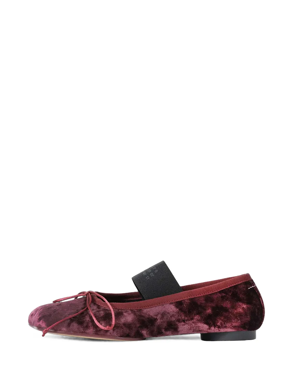 MM6 Maison Margiela velvet elasticated-strap ballet flats Rood
