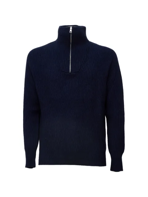 AMARANTO  half-zip ribbed-knit sweater